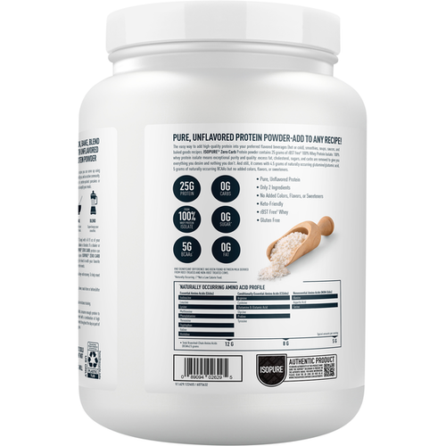 Isopure Unflavored Protein Powder Drink Mix